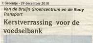 Kerstverrassing voor de Voedselbank, Groentje 2010